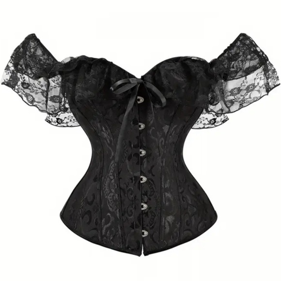 Tops - Black Lace Corset Top Size XL w/ matching thong